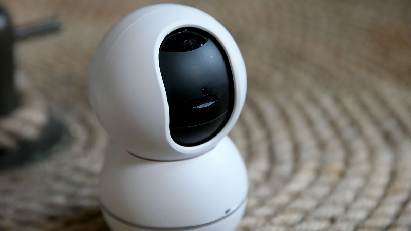 The lens on the security camera can also be rotated to block the camera if you want, or to reveal its built-in microSD card reader. Power is supplied by a microUSB port on its base.